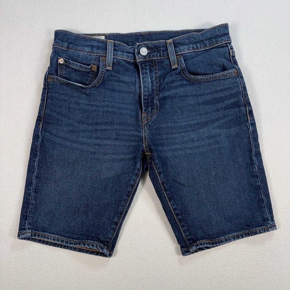 Levi's Premium 412 Jean Shorts Men 28 (fits 29x8) Blue Big E Stretch Denim Jorts